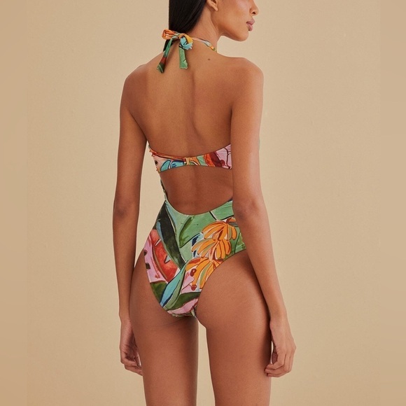 FARM RIO Banana Foliage One Piece Swimsuit - Picture 4 of 10
